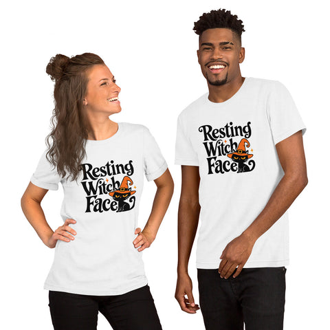 Resting Witch Face T-Shirt - Funny Halloween Black Cat Graphic Tee - Image 44
