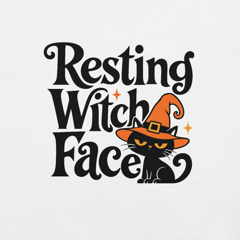 Resting Witch Face T-Shirt - Funny Halloween Black Cat Graphic Tee - Image 42