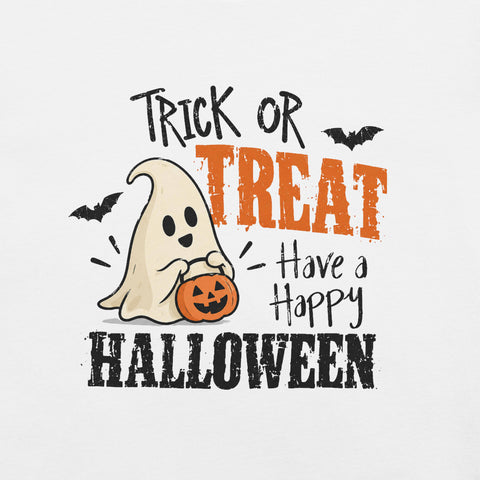 Trick or Treat Have a Happy Halloween T-Shirt - Cute Ghost and Pumpkin Graphic Tee - Image 42