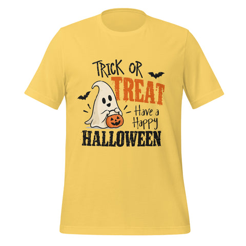 Trick or Treat Have a Happy Halloween T-Shirt - Cute Ghost and Pumpkin Graphic Tee - Image 37
