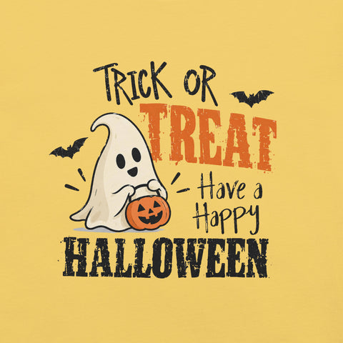 Trick or Treat Have a Happy Halloween T-Shirt - Cute Ghost and Pumpkin Graphic Tee - Image 38
