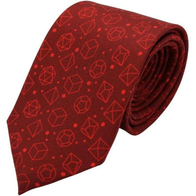Red Dice Pattern Premium Necktie (Handmade, 100% Silk) - Adventurer's Forge