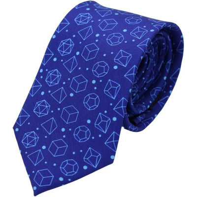 Blue Dice Pattern Premium Necktie (Handmade, 100% Silk) - Adventurer's Forge